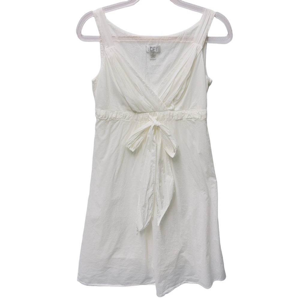 Pure Cotton Oxford Twill Poplin Pleated Mini Dress Minimalist Neutral Beachside